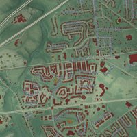 Second close-up of the map of Hartford, New Jersey print showing more streets and buildings