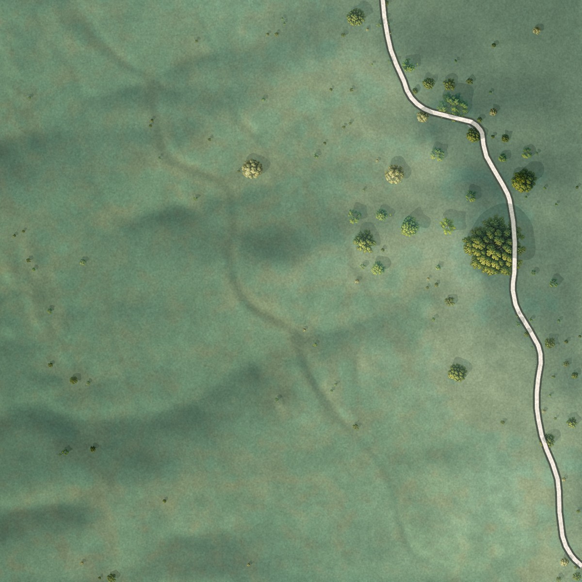 Second close-up of the map of Hartland, California print showing more streets and buildings