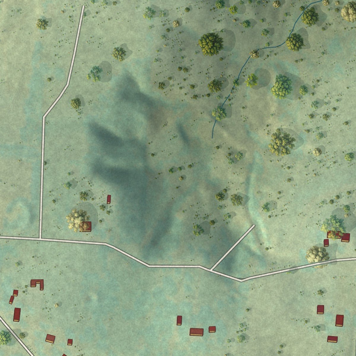 Second close-up of the map of Hartman, Arkansas print showing more streets and buildings