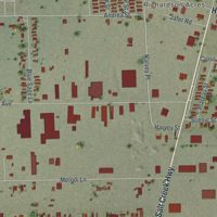 Second close-up of the map of Hartrandt, Wyoming print showing more streets and buildings