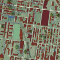 Second close-up of the map of Hartranft, Pennsylvania print showing more streets and buildings