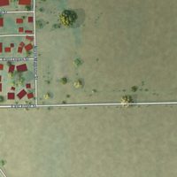 Second close-up of the map of Hartsburg, Illinois print showing more streets and buildings