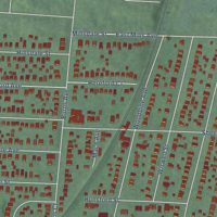 Second close-up of the map of Hartwell, Ohio print showing more streets and buildings