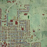 Second close-up of the map of Harvard, Illinois print showing more streets and buildings
