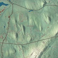 Close-up of the map of Harvard, Massachusetts print showing terrain and local geography