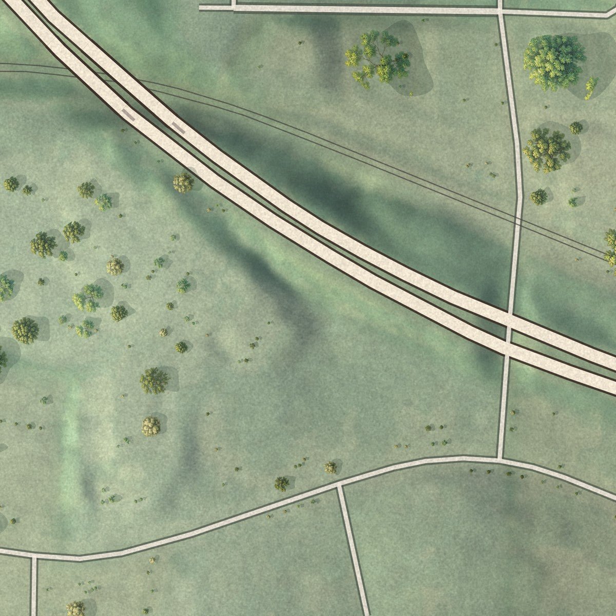 Second close-up of the map of Harvel Homes Community, Georgia print showing more streets and buildings