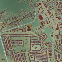 Second close-up of the map of Harvey, Louisiana print showing more streets and buildings