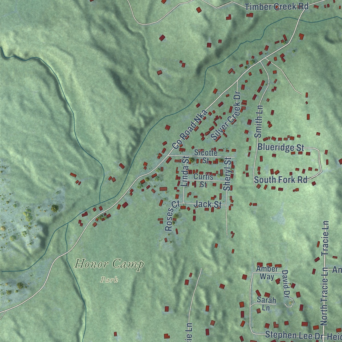 Second close-up of the map of Harvey, Michigan print showing more streets and buildings