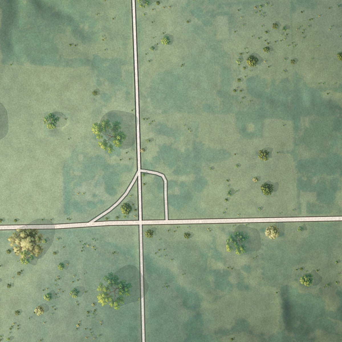 Second close-up of the map of Harveyville, Kansas print showing more streets and buildings