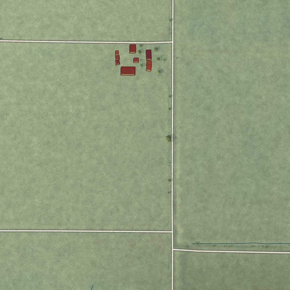 Second close-up of the map of Harviell, Missouri print showing more streets and buildings