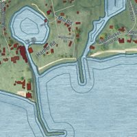 Second close-up of the map of Harwich Port, Massachusetts print showing more streets and buildings