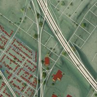 Second close-up of the map of Hasbrouck Heights, New Jersey print showing more streets and buildings