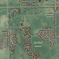 Second close-up of the map of Haslett, Michigan print showing more streets and buildings