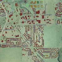 Second close-up of the map of Hastings, Minnesota print showing more streets and buildings