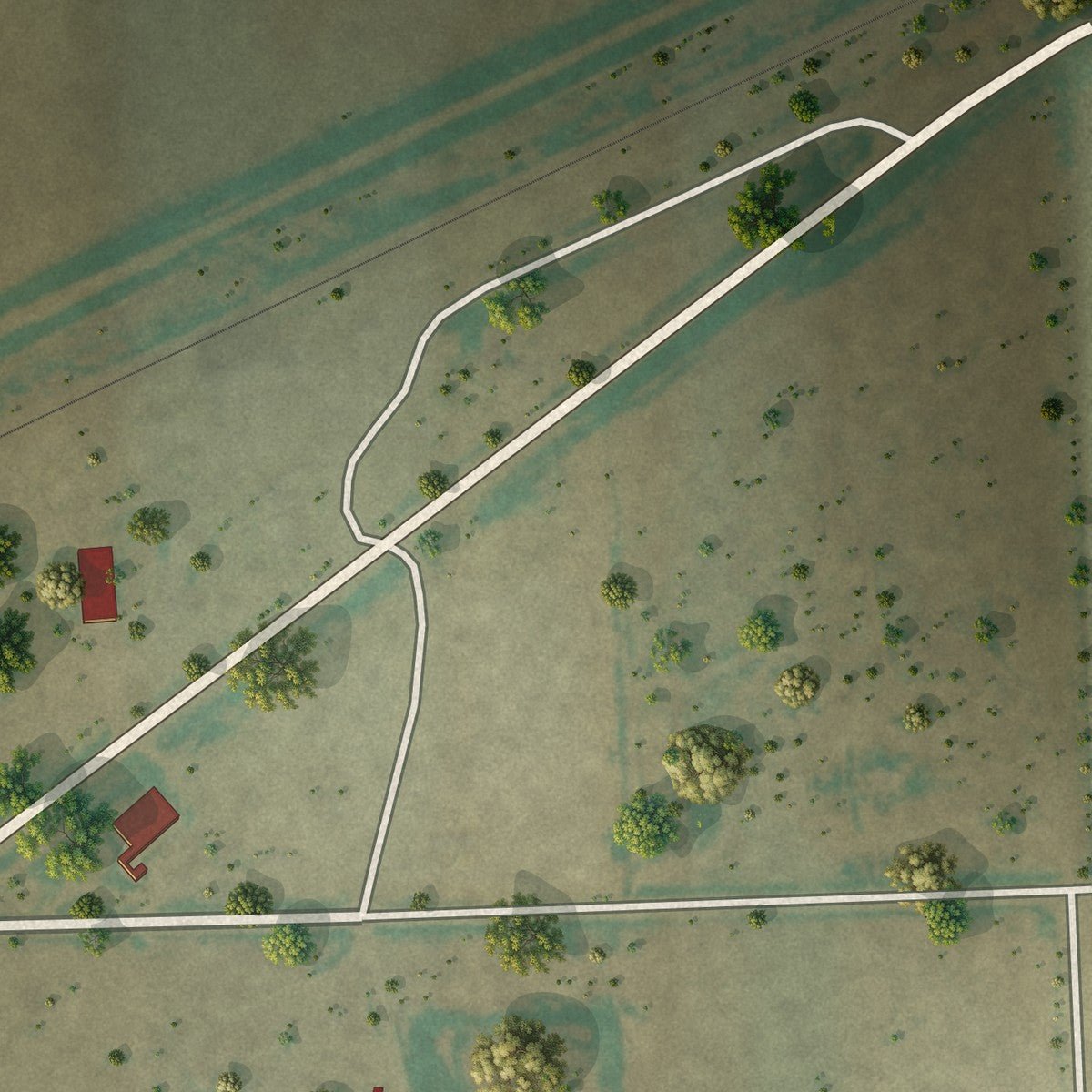 Second close-up of the map of Haswell, Colorado print showing more streets and buildings