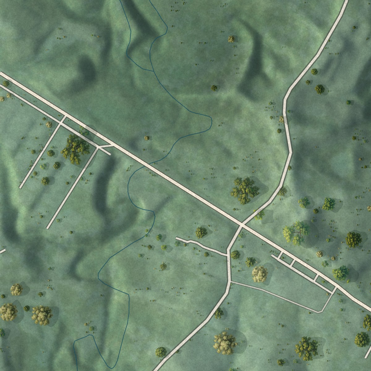 Second close-up of the map of Hato Arriba, Puerto Rico print showing more streets and buildings