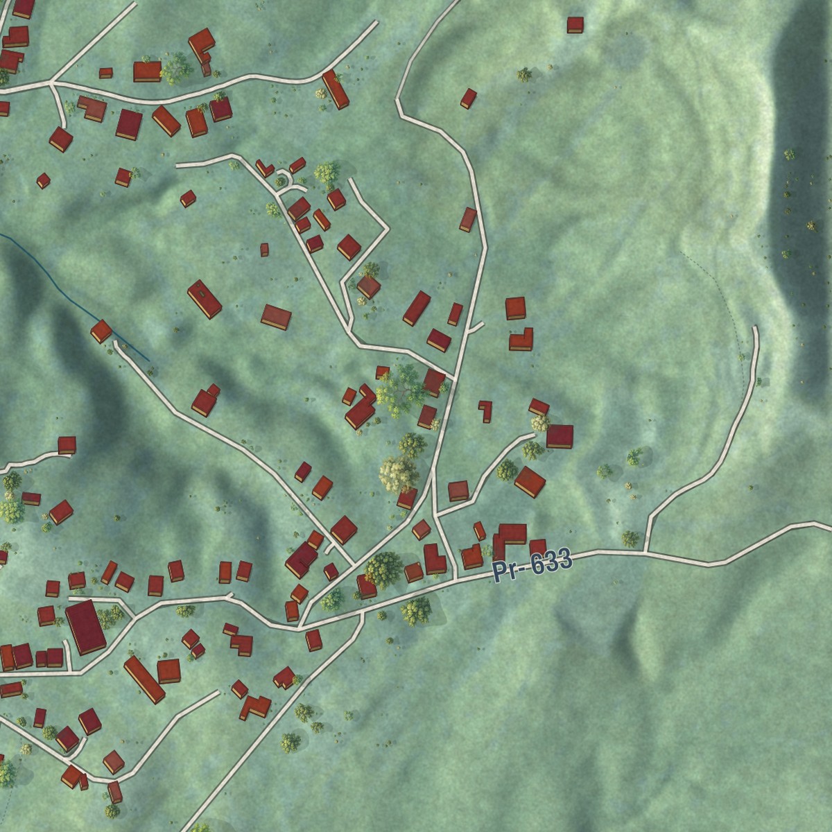 Second close-up of the map of Hato Viejo, Puerto Rico print showing more streets and buildings