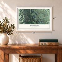 Hato Viejo, Puerto Rico map, 12 x 18 inch print in a white frame in an entryway