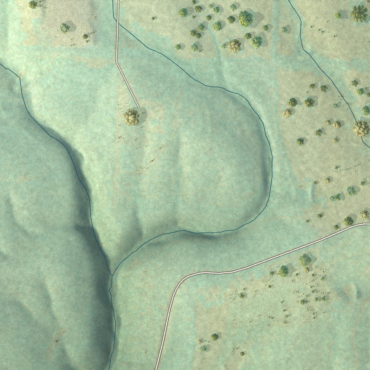Second close-up of the map of Hattieville, Arkansas print showing more streets and buildings