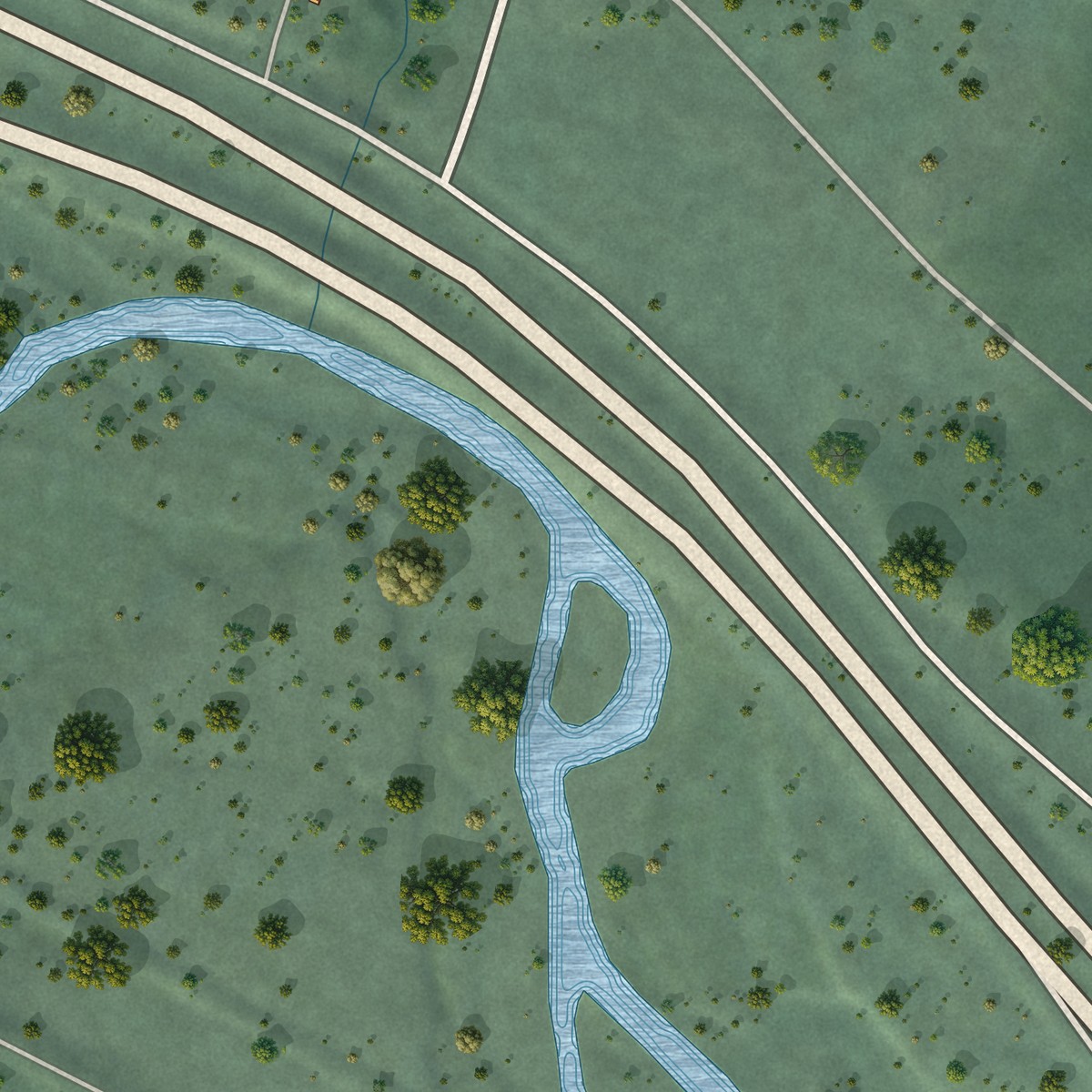 Second close-up of the map of Haugan, Montana print showing more streets and buildings