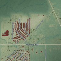 Second close-up of the map of Haughton, Louisiana print showing more streets and buildings
