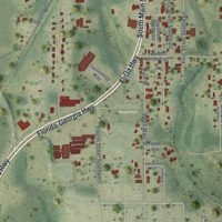 Second close-up of the map of Havana, Florida print showing more streets and buildings