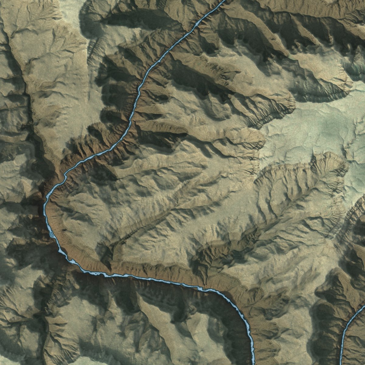 Second close-up of the map of Havasupai Tribe, Arizona print showing more streets and buildings