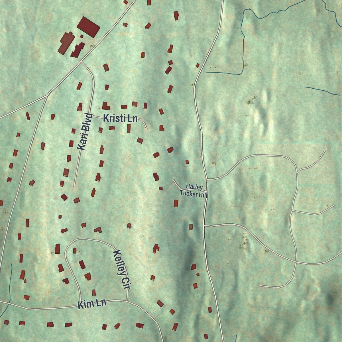 Second close-up of the map of Haviland, New York print showing more streets and buildings