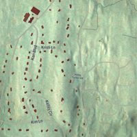 Second close-up of the map of Haviland, New York print showing more streets and buildings