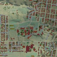 Second close-up of the map of Havre, Montana print showing more streets and buildings