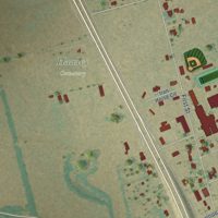 Second close-up of the map of Hawley, Texas print showing more streets and buildings