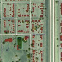 Second close-up of the map of Hawthorne, Minnesota print showing more streets and buildings
