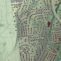 Second close-up of the map of Hawthorne, New Jersey print showing more streets and buildings