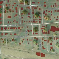 Second close-up of the map of Haxtun, Colorado print showing more streets and buildings