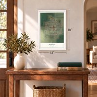 Haxtun, Colorado map, 12 x 18 inch print in a white frame in an entryway