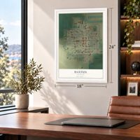 Haxtun, Colorado map, 18 x 24 inch print in a white frame in a home office