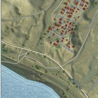 Second close-up of the map of Hayden, Arizona print showing more streets and buildings