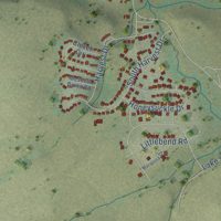 Second close-up of the map of Hayden, Colorado print showing more streets and buildings