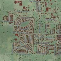 Second close-up of the map of Hayden, Idaho print showing more streets and buildings