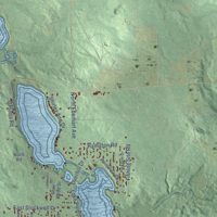 Second close-up of the map of Hayes, Clare County, Michigan print showing more streets and buildings