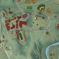 Second close-up of the map of Hayesville, North Carolina print showing more streets and buildings