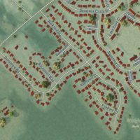 Second close-up of the map of Hayfield, Virginia print showing more streets and buildings