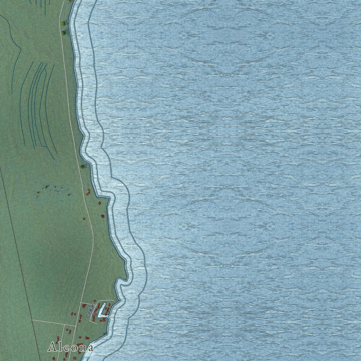 Second close-up of the map of Haynes, Michigan print showing more streets and buildings