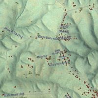 Second close-up of the map of Hays, North Carolina print showing more streets and buildings