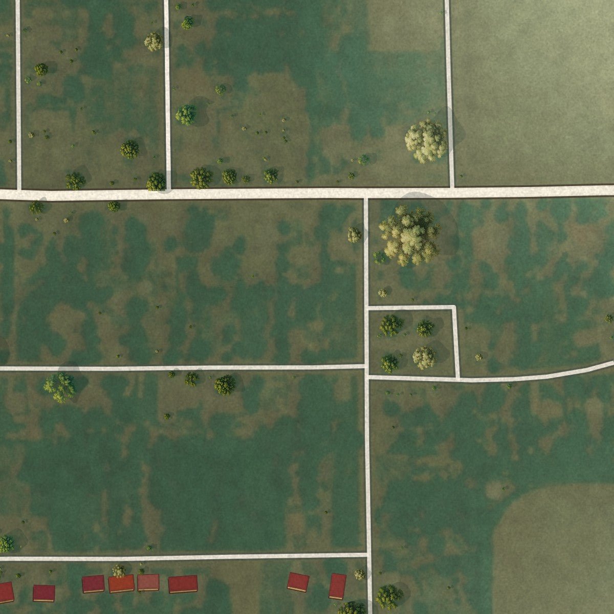 Second close-up of the map of Hayti Heights, Missouri print showing more streets and buildings