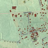 Second close-up of the map of Hayti, Pennsylvania print showing more streets and buildings