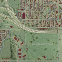 Second close-up of the map of Hazel Crest, Illinois print showing more streets and buildings