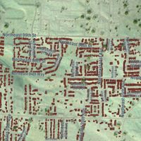 Second close-up of the map of Hazel Dell, Washington print showing more streets and buildings