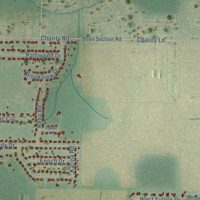 Second close-up of the map of Hazel Green, Alabama print showing more streets and buildings