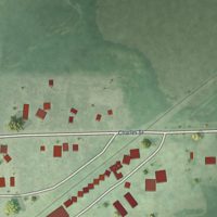 Second close-up of the map of Hazel, South Dakota print showing more streets and buildings
